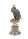 Art Deco Bronze Eagle Sculpture On Black Marble After Milo