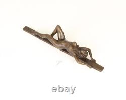 Art Deco Bronze Erotic Sculpture of a Nude Woman after J. Patoua