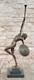 Art Deco Bronze Figural Sculpture By Raymonde Guerbe: Woman Holding A Shield