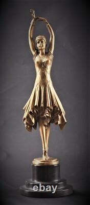 Art Deco Bronze Figure Dancer Woman Miss Kita