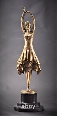 Art Deco Bronze Figure Dancer Woman Miss Kita