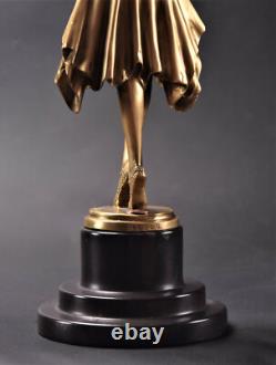 Art Deco Bronze Figure Dancer Woman Miss Kita