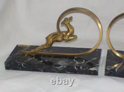 Art Deco Bronze Gazelle Bookends Pair