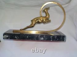 Art Deco Bronze Gazelle Bookends Pair