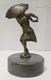 Art Deco Bronze Hood Ornament Car Woman Umbrella Mascot