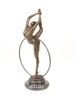 Art Deco Bronze Hoop Dancer Sculpture after Pierre Collinet