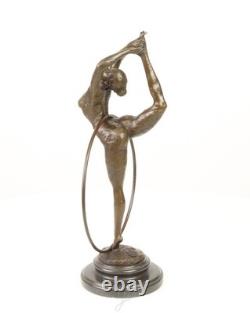 Art Deco Bronze Hoop Dancer Sculpture after Pierre Collinet