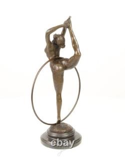 Art Deco Bronze Hoop Dancer Sculpture after Pierre Collinet