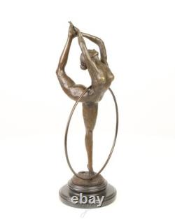 Art Deco Bronze Hoop Dancer Sculpture after Pierre Collinet