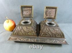 Art Deco Bronze Inkstand by the Arthur Martin Factory in Revin, circa 1920