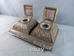 Art Deco Bronze Inkstand by the Arthur Martin Factory in Revin, circa 1920