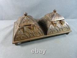 Art Deco Bronze Inkstand by the Arthur Martin Factory in Revin, circa 1920