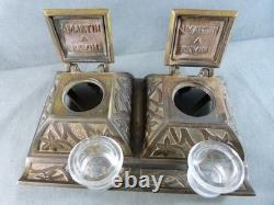 Art Deco Bronze Inkstand by the Arthur Martin Factory in Revin, circa 1920