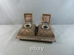 Art Deco Bronze Inkstand by the Arthur Martin Factory in Revin, circa 1920