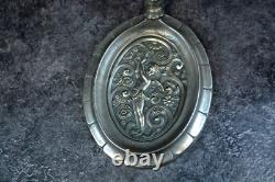 Art Deco Bronze Lamp with Angel and Glass Paste Decor, Muller ref AP137