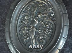 Art Deco Bronze Lamp with Angel and Glass Paste Decor, Muller ref AP137