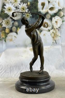 Art Deco Bronze Male Golfer Figurine Sculpture