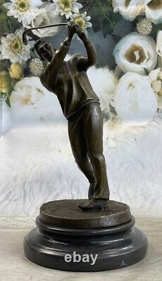 Art Deco Bronze Male Golfer Figurine Sculpture