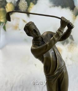 Art Deco Bronze Male Golfer Figurine Sculpture