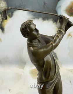 Art Deco Bronze Male Golfer Figurine Sculpture