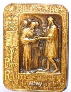Art Deco Bronze Medal, Chamber of Commerce of Roubaix, Hippolyte Lefebvre