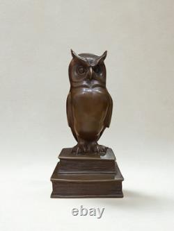 Art Deco Bronze Owl Signed C. Potter Guaranteed Bronze Paris