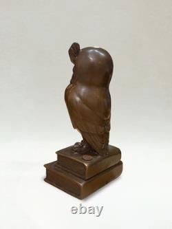 Art Deco Bronze Owl Signed C. Potter Guaranteed Bronze Paris