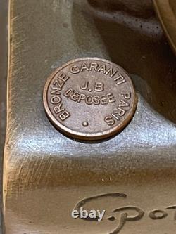 Art Deco Bronze Owl Signed C. Potter Guaranteed Bronze Paris