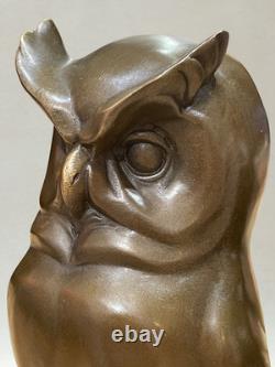Art Deco Bronze Owl Signed C. Potter Guaranteed Bronze Paris