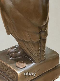Art Deco Bronze Owl Signed C. Potter Guaranteed Bronze Paris