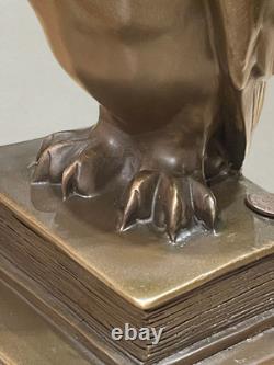 Art Deco Bronze Owl Signed C. Potter Guaranteed Bronze Paris