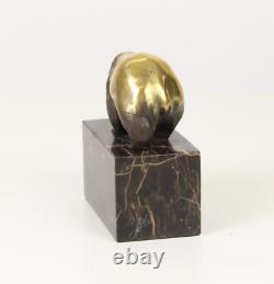 Art Deco Bronze Panda Sculpture on Black Marble Base After Milo