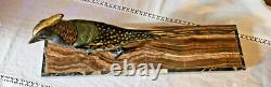 Art Deco Bronze Pheasant Statue with Multiple Patina Colors Signed Errac