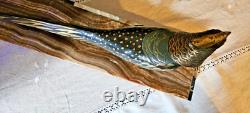 Art Deco Bronze Pheasant Statue with Multiple Patina Colors Signed Errac