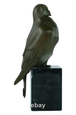 Art Deco Bronze Pigeon Sculpture on Black Marble after Milo Art Deco Bronze Pigeon Sculpture on Black Marble after Milo