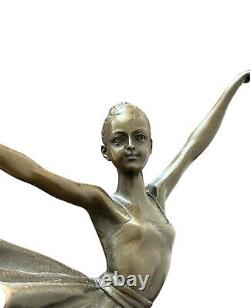 Art Deco Bronze Sculpture 1920/30 by Crespin - Female Dancer Statue Figurine