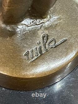 Art Deco Bronze Sculpture Ballerina Dancer Signed Milo Bronze Stamp