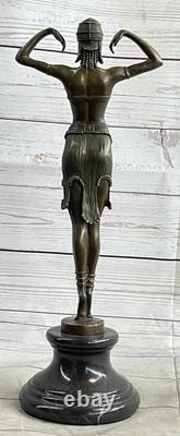 Art Deco Bronze Sculpture Dancer Illusion of Virtue by D.H. Chiparus Art Figure