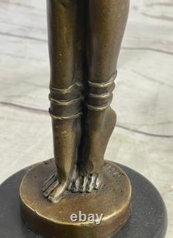 Art Deco Bronze Sculpture Dancer Illusion of Virtue by D.H. Chiparus Art Figure