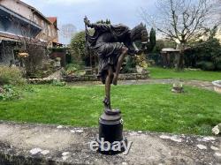 Art Deco Bronze Sculpture Dancer with Drapery