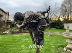 Art Deco Bronze Sculpture Dancer with Drapery
