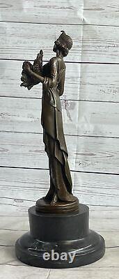 Art Deco Bronze Sculpture Figurine Woman 1920s Domestic Fashion Office Decor