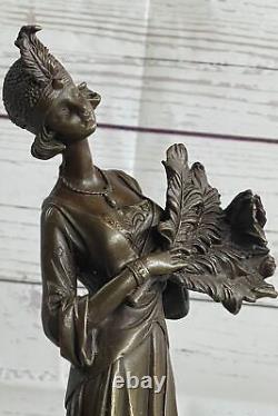 Art Deco Bronze Sculpture Figurine Woman 1920s Domestic Fashion Office Decor