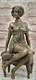 Art Deco Bronze Sculpture, Milo Bronze Nude Woman Figurine, Erotic Sculpture