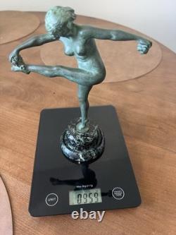 Art Deco Bronze Sculpture Nude Juggling Dancer Coline Marble Base 25 cm