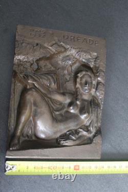 Art Deco Bronze Sculpture Plaque OREADE 1932 DNS