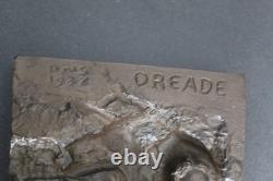 Art Deco Bronze Sculpture Plaque OREADE 1932 DNS