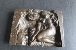 Art Deco Bronze Sculpture Plaque OREADE 1932 DNS