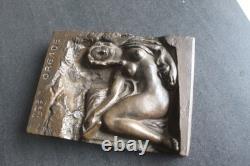 Art Deco Bronze Sculpture Plaque OREADE 1932 DNS