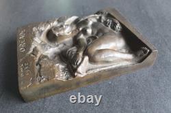 Art Deco Bronze Sculpture Plaque OREADE 1932 DNS